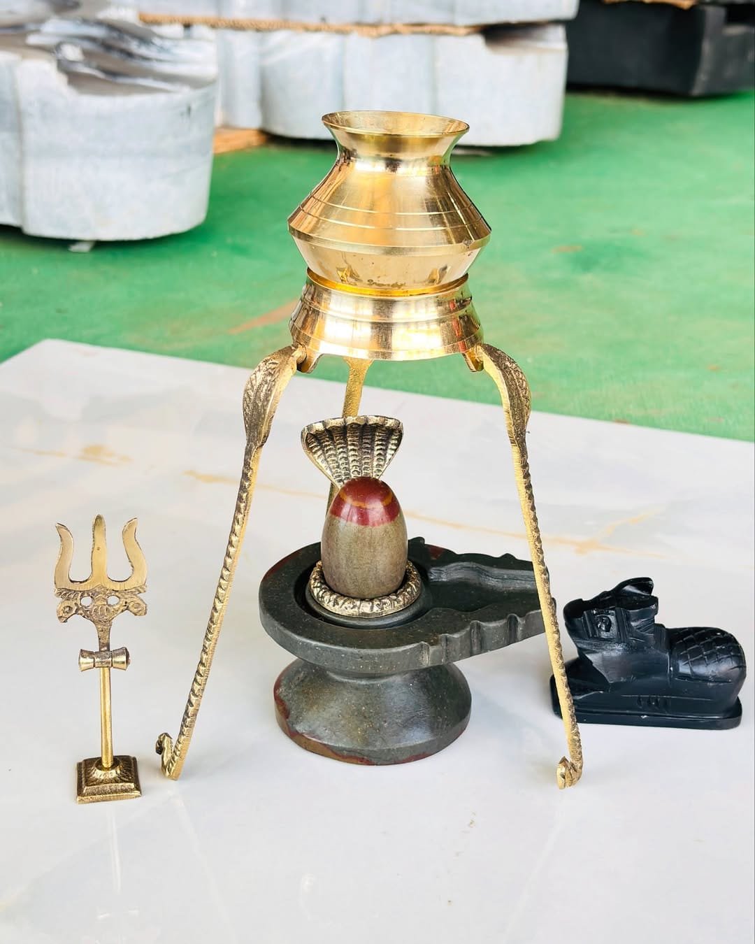 2 Inch Full Set with Narmadeshwar Stone Base