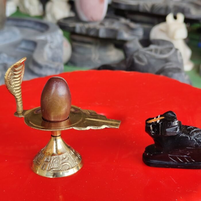 1.5 Inch Shivling With 3 Inch brass jaladhari
